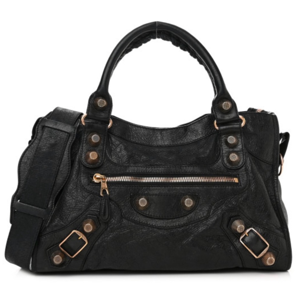 **AUTHENTIC** Balenciaga Agneau Giant 21 Rose Gold Hardware City Black